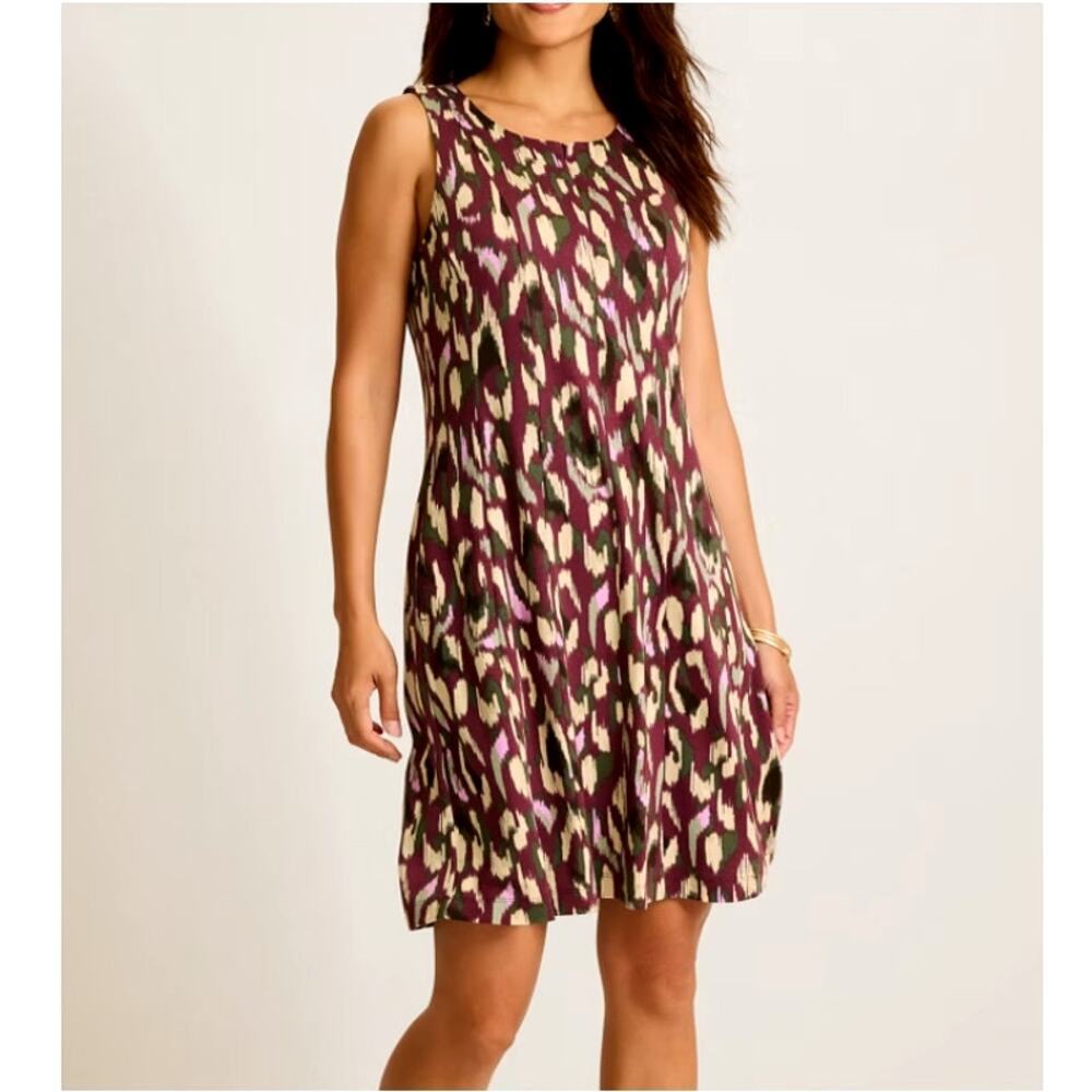 Tommy Bahama Women's Grape Wine The Darcy Cheetah Cove Short Dress Size L